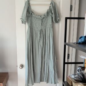 Elegant Light Blue On Or Off-Shoulder Dress